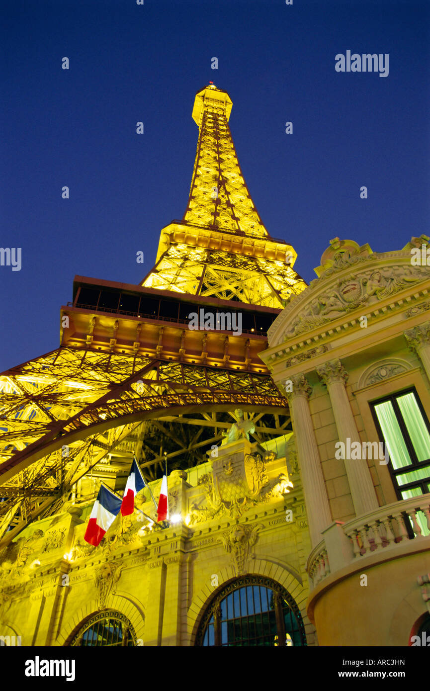 Simulazione di Torre Eiffel, Paris Casino, Las Vegas, Nevada, Stati Uniti d'America, America del Nord Foto Stock