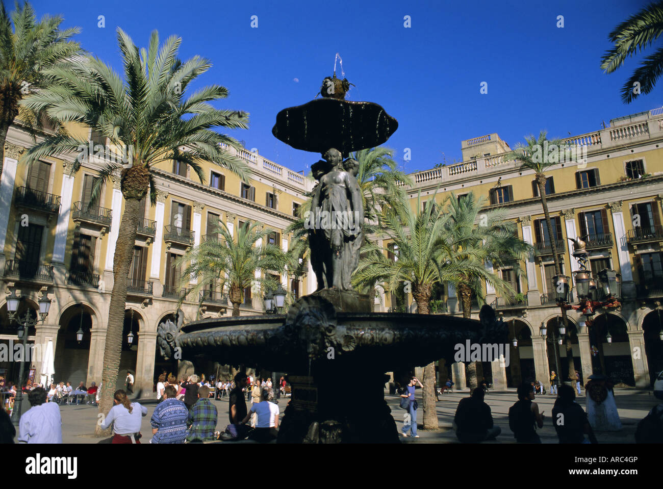 Placa Reial, Barcellona, Catalunya (Catalogna) (Cataluña), Spagna, Europa Foto Stock