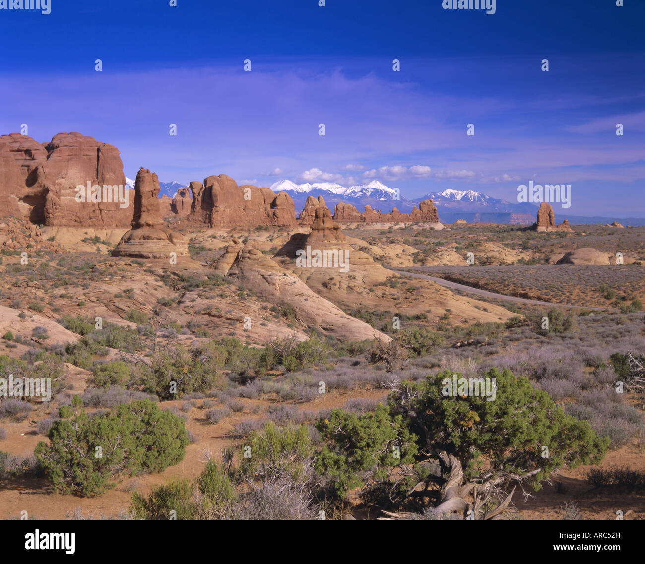 La sezione di Windows, Parco Nazionale Arches e La Sal Mountains, Utah, Stati Uniti d'America, America del Nord Foto Stock