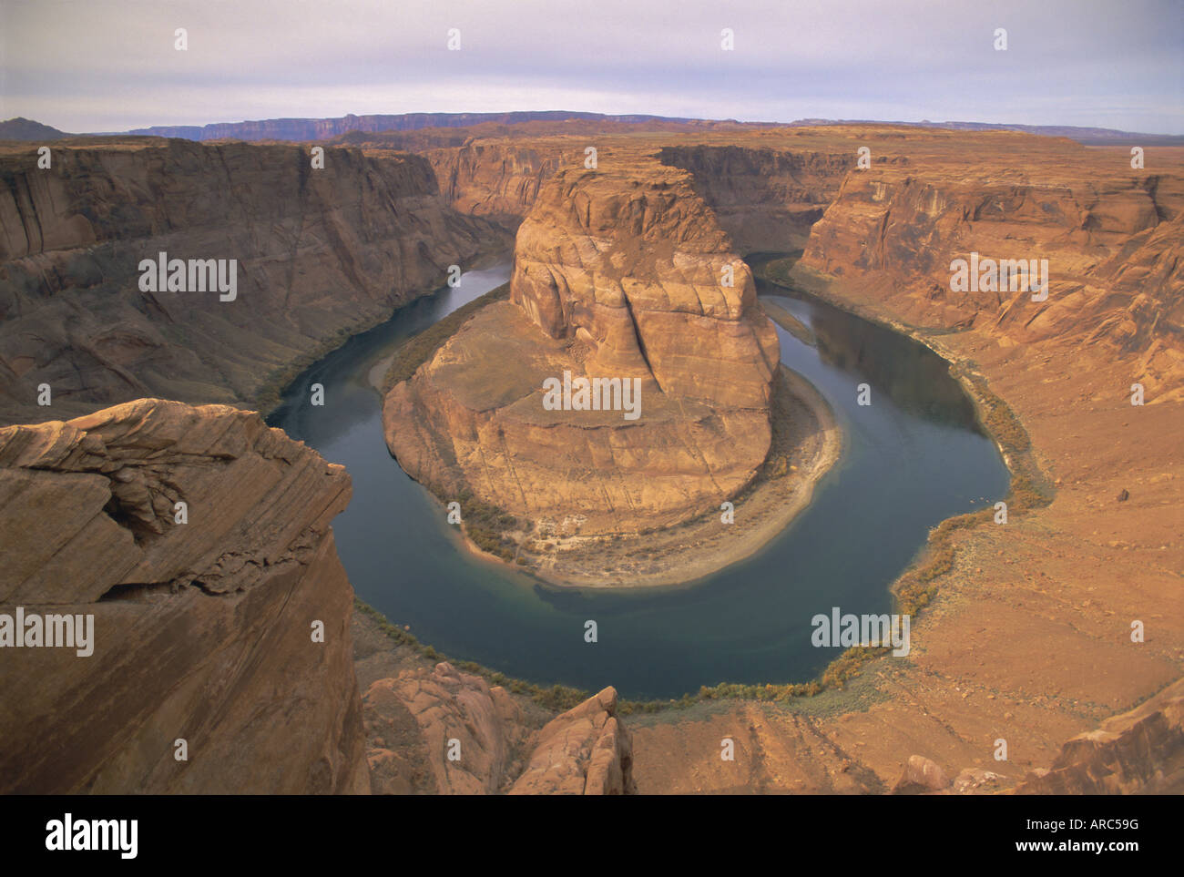 Muleshoe Bend, Fiume Colorado, Glen Canyon, Arizona, USA, America del Nord Foto Stock