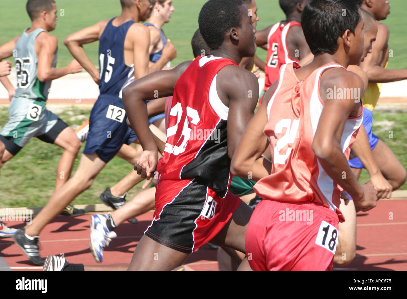 Miami Florida,Tropical Park,Greater Miami Athletic Conference,campionati,pista e campo,sport,performance,intrattenimento,scuola superiore,campus,studen Foto Stock