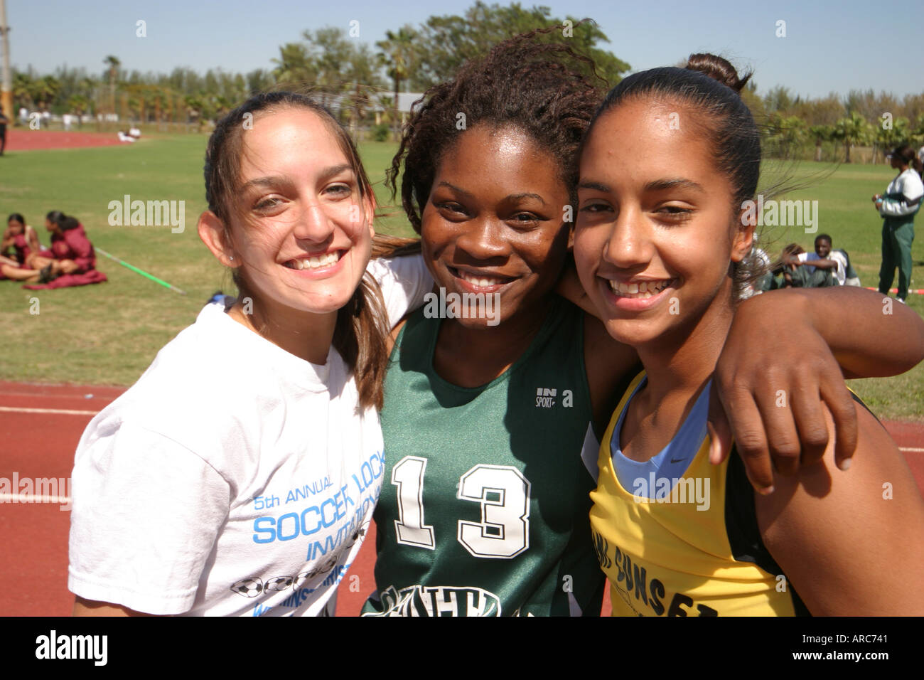 Miami Florida,Tropical Park,Greater Miami Athletic Conference,campionati,pista e campo,sport,performance,intrattenimento,scuola superiore,campus,studen Foto Stock