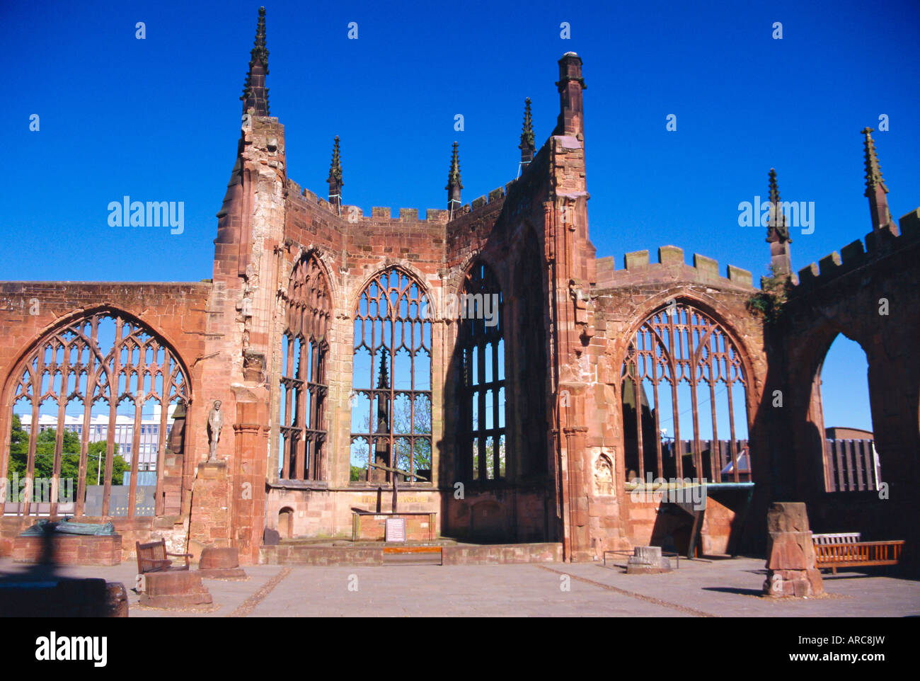 Vecchia Cattedrale (bombardato nella seconda guerra mondiale), Coventry, Warwickshire, Regno Unito Foto Stock