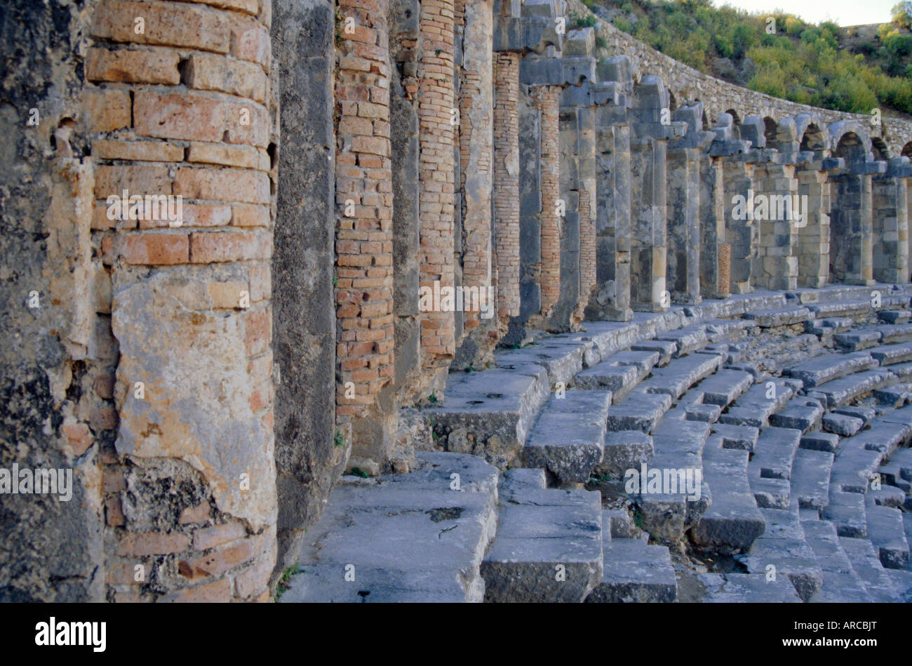 Teatro romano, Aspendos, Turchia, Eurasia Foto Stock