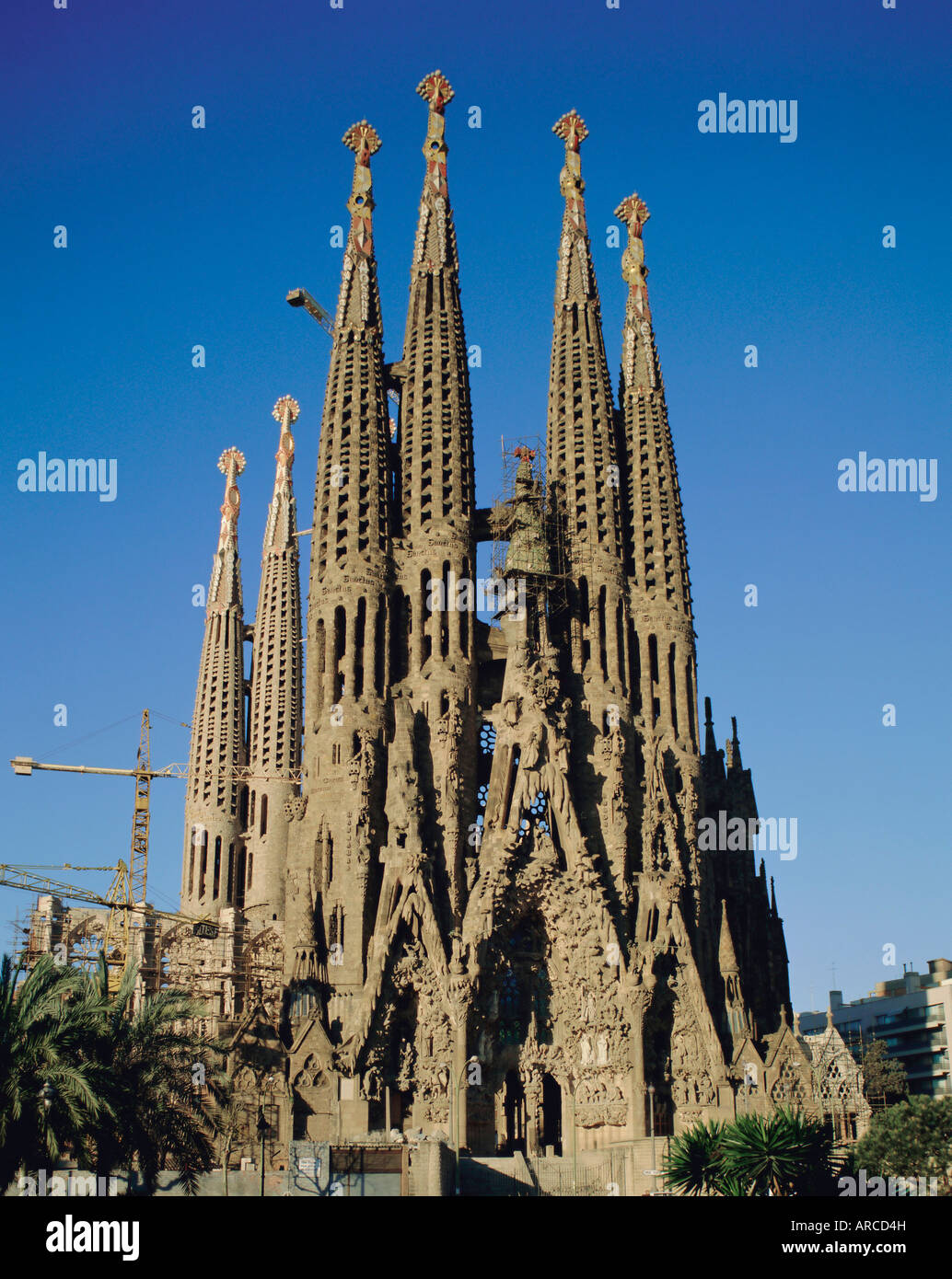 La Sagrada Familia di Gaudi, cattedrale di Barcellona e della Catalogna (Cataluña) (Catalunya), Spagna, Europa Foto Stock