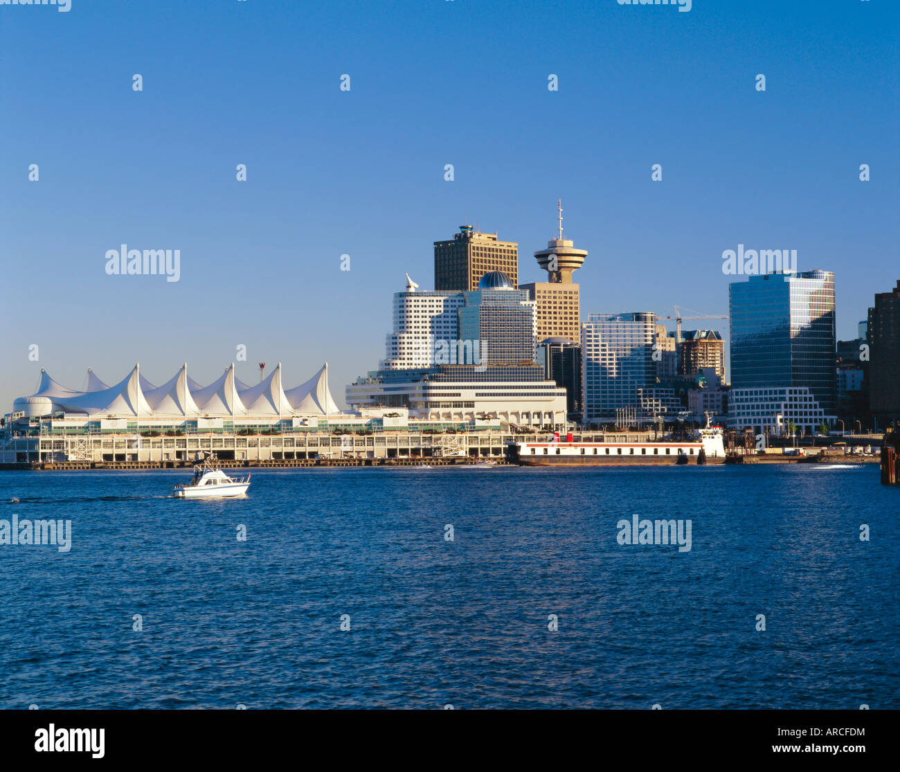 Lo skyline della citta', Vancouver, British Columbia, Canada Foto Stock