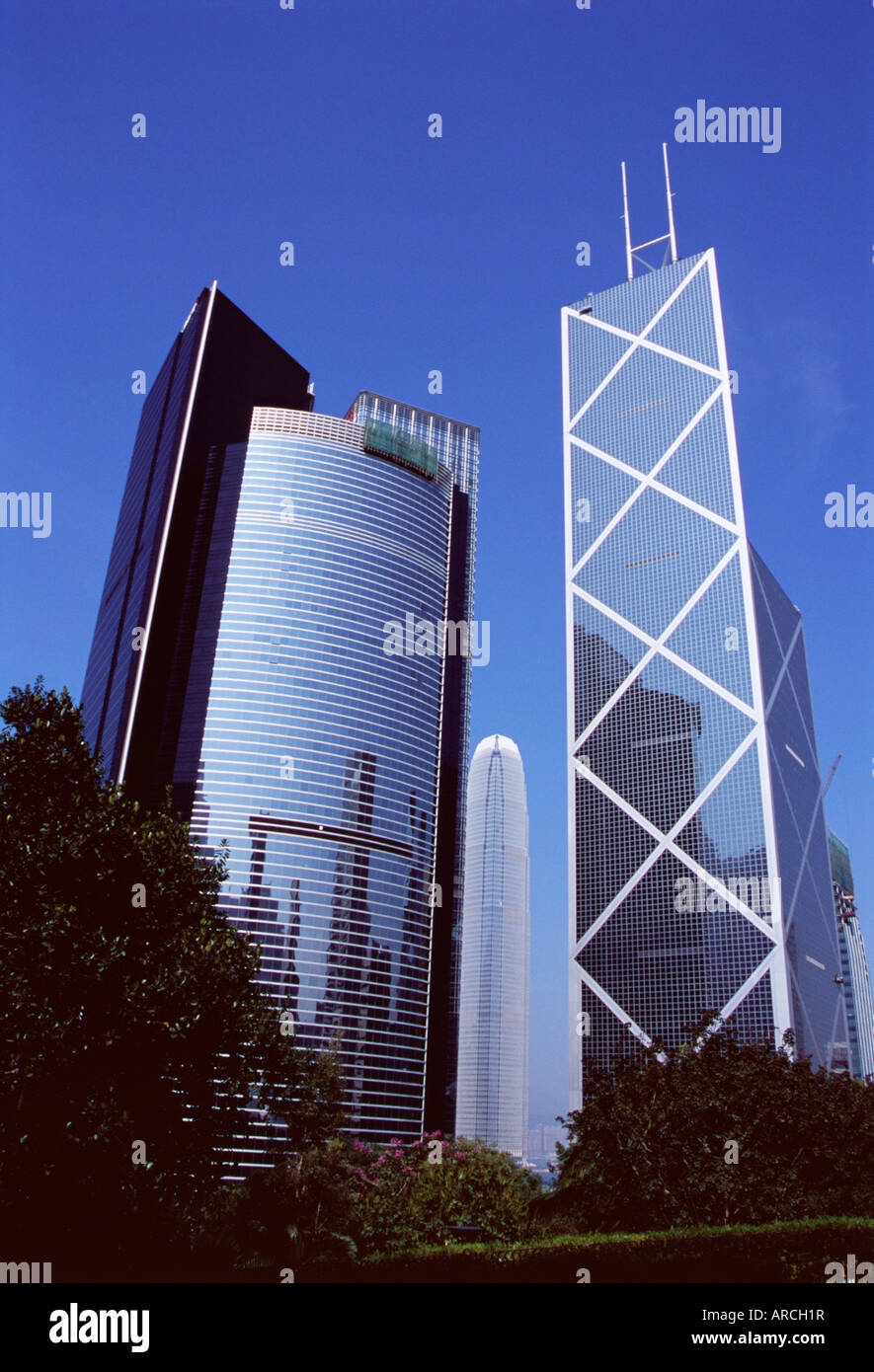 La Torre della Citibank e Banca di Cina centrale, Isola di Hong Kong, Hong Kong, Cina, Asia Foto Stock