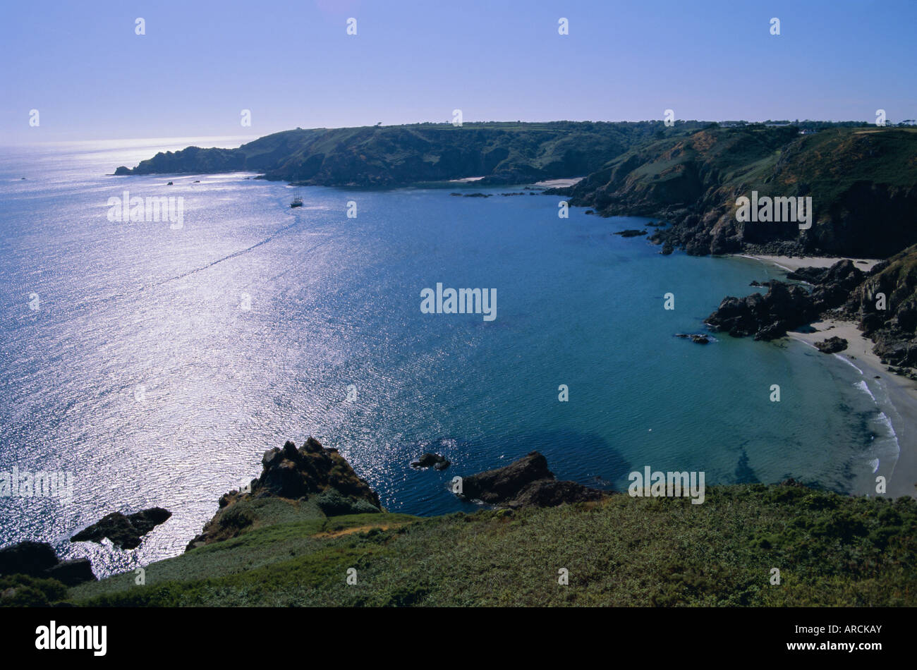 Petit Bot Bay, Guernsey, Isole del Canale, Regno Unito, Europa Foto Stock