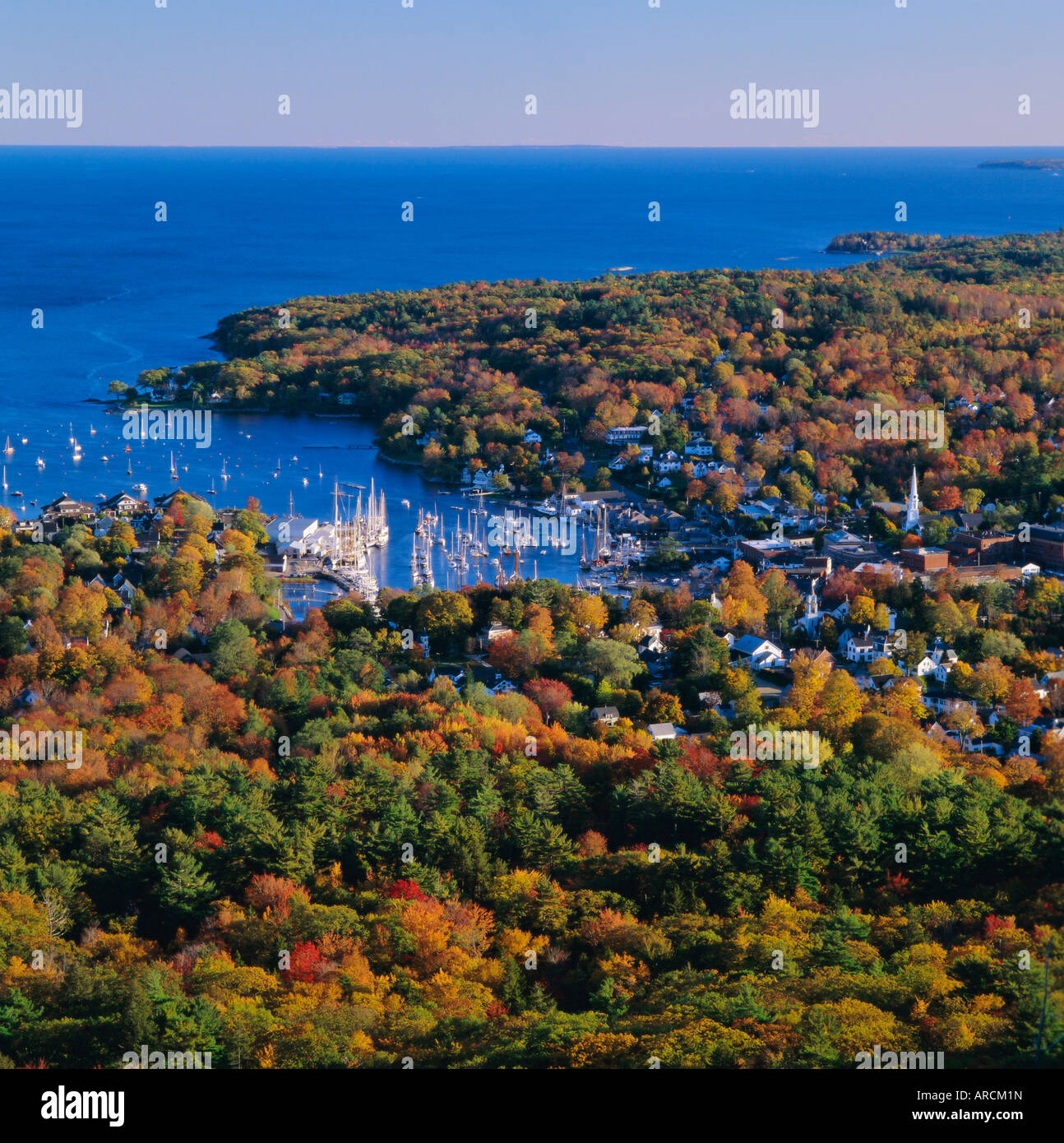 Il porto di Camden, Camden Hills State Park, Maine, New England, USA, America del Nord Foto Stock