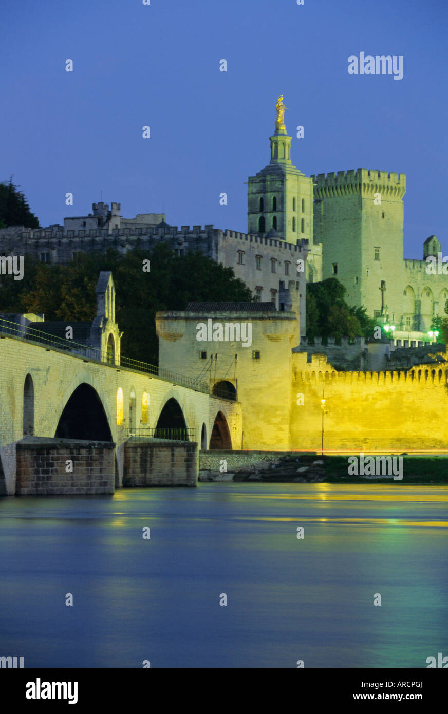 Palais des Papes (palazzo papale) e il fiume Rodano, Avignon Vaucluse Provence, Francia Foto Stock Palais des Papes (palazzo papale) e il fiume Rodano, Avignon Vaucluse Provence, Francia Foto Stock