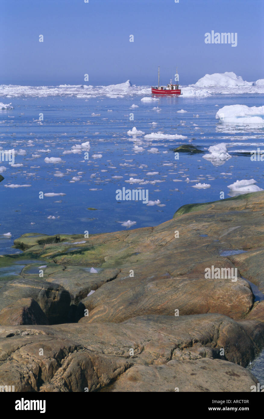 Iceberg dal icebergs, Ilulissat, Disko Bay, Groenlandia, regioni polari Foto Stock