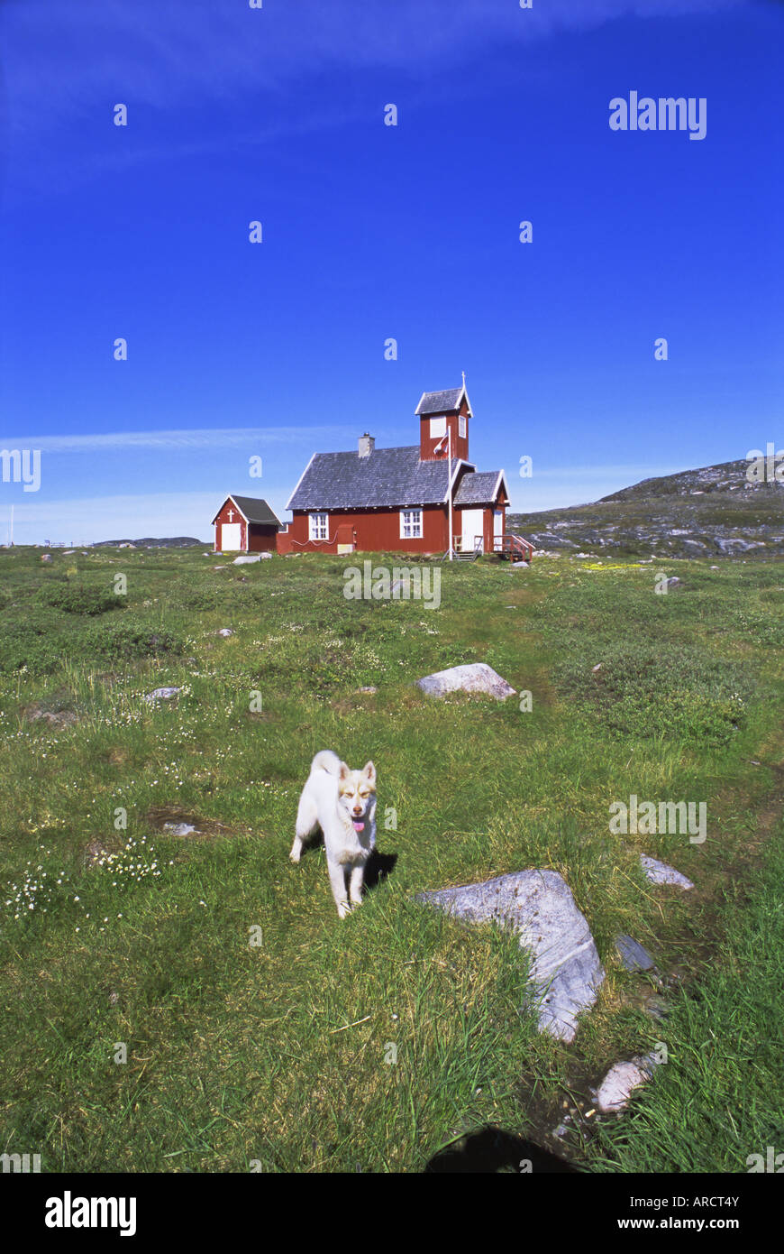 Insediamento di Ilimanaq, precedentemente Claushavn, Groenlandia, regioni polari Foto Stock