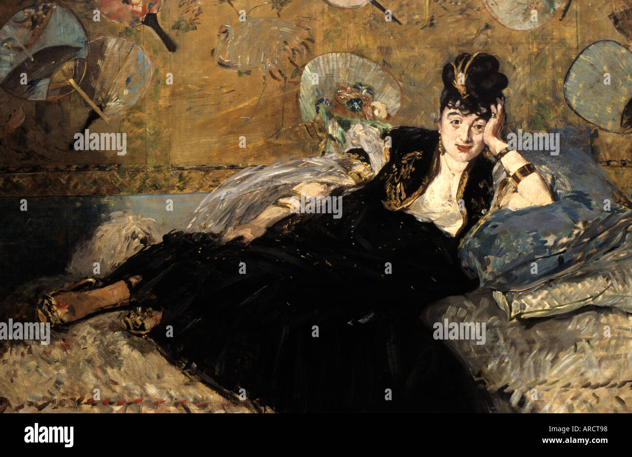 Donna con ventole Nina de Callias Édouard Manet 1832 - 1883 Francia - Francese Foto Stock