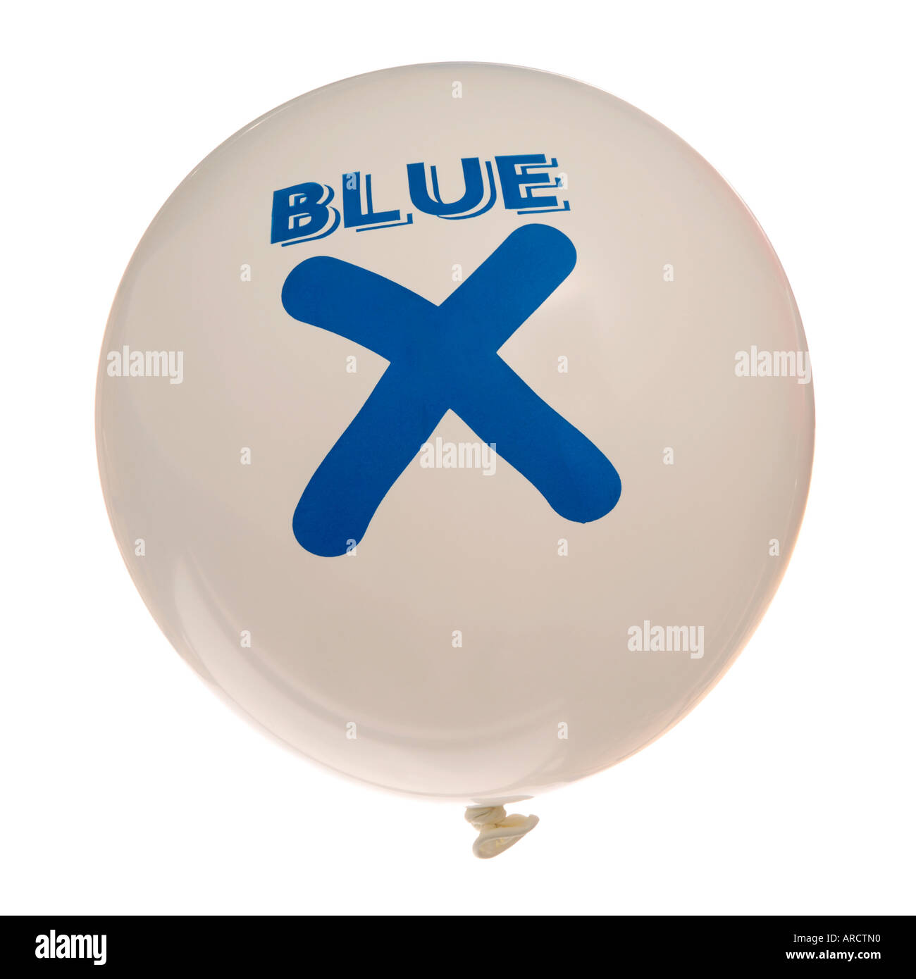 Blu X Vendita palloncino gonfiato Foto Stock