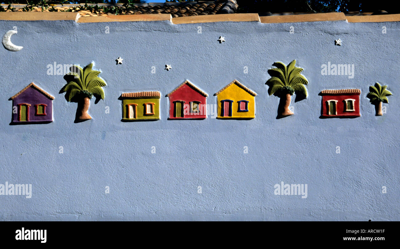 Porto Seguro Bahia Brasile Brasil pittura murale House Foto Stock