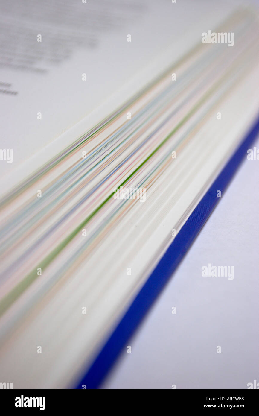 Close up di un libro di studio Foto Stock