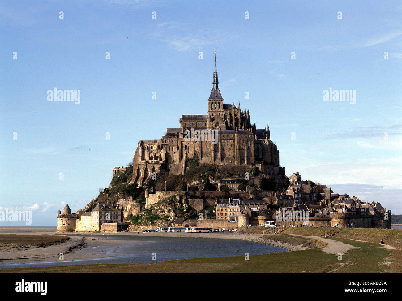 Mont-Saint-Michel, Benediktinerkloster, Blick von Süden Foto Stock