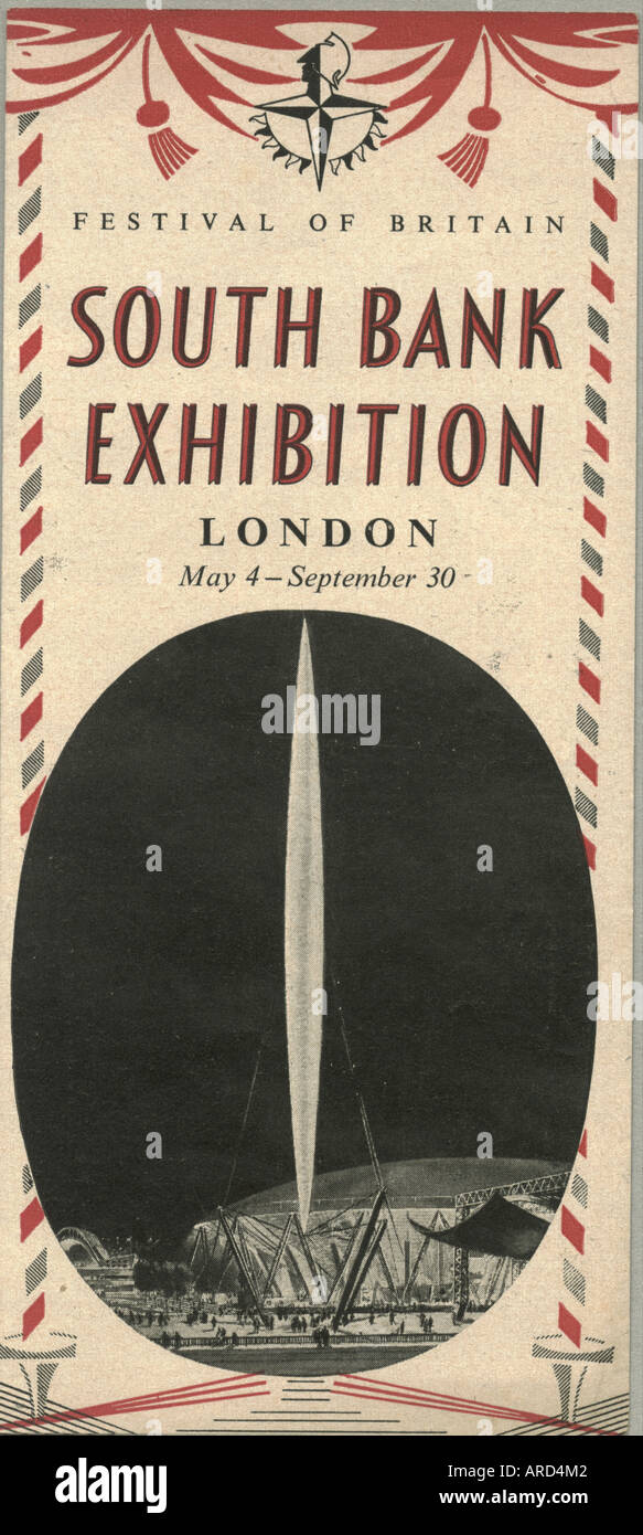 Festival della Bretagna foglietto con logo da Abram Games 1951 Foto Stock