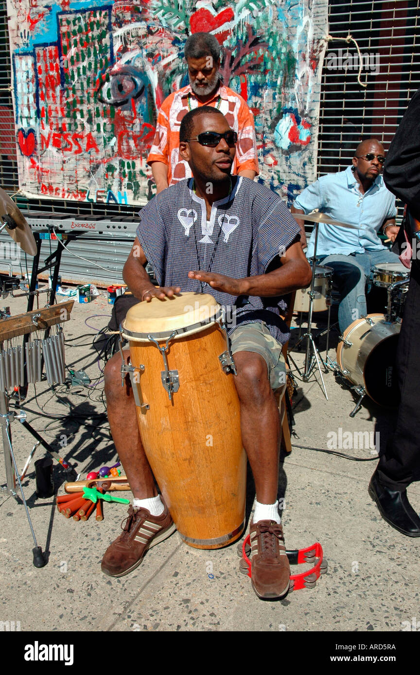 Grand Ave block party in Clinton Hill quartiere di Brooklyn Foto Stock