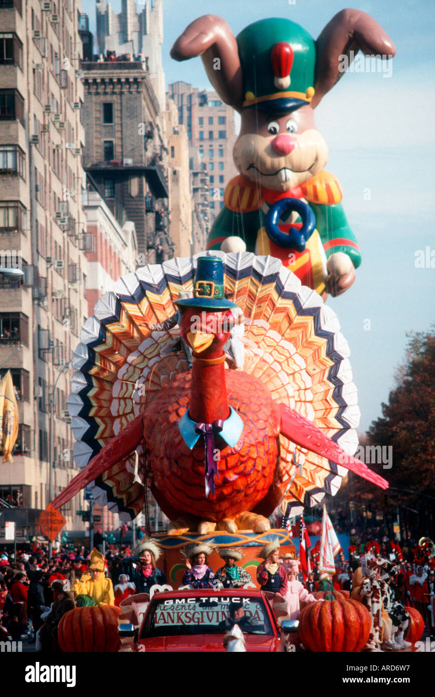 La Turchia pallone galleggiante su Central Park West a Macy s la Giornata del Ringraziamento Parade Foto Stock