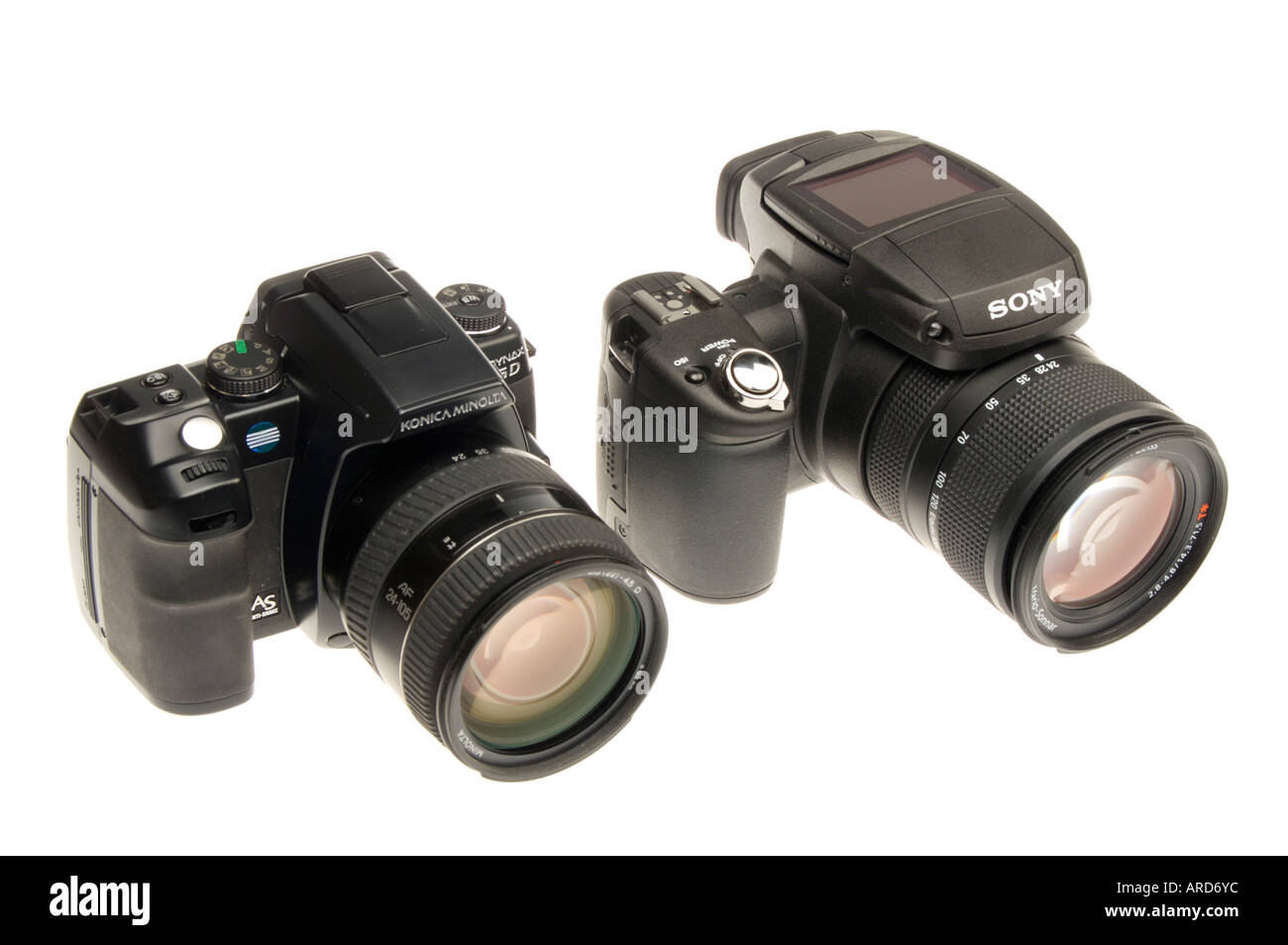 Konica Minolta Dynax 5D e Sony R1 fotocamere digitali Foto stock - Alamy