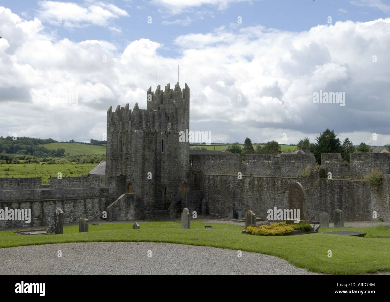 Parete Sud e Torre murale Mura Fethard Co Tipperary www osheaphotography com Foto Stock