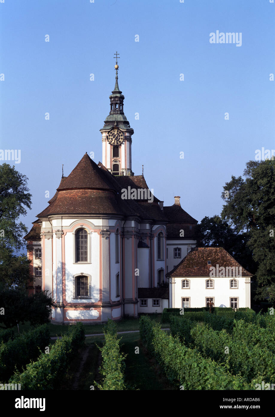 Birnau, Klosterkirche, Blick von Osten Foto Stock