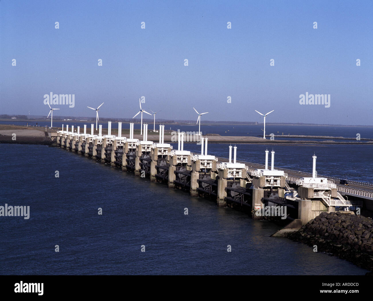 Oosterscheldedamm, Sturmflutwehr Foto Stock