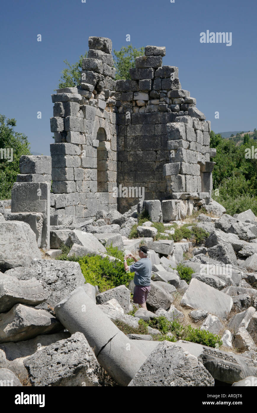 Fotografia di stock di greco anfiteatro romano Tlos Turchia Foto Stock