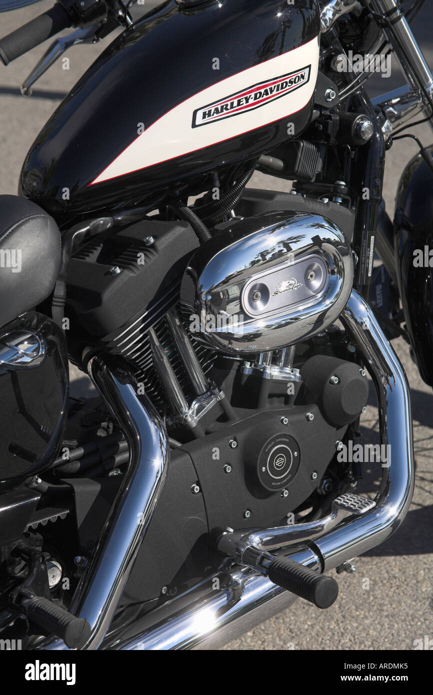 Close up closeup Harley Davidson sportster motore di dettaglio Foto Stock