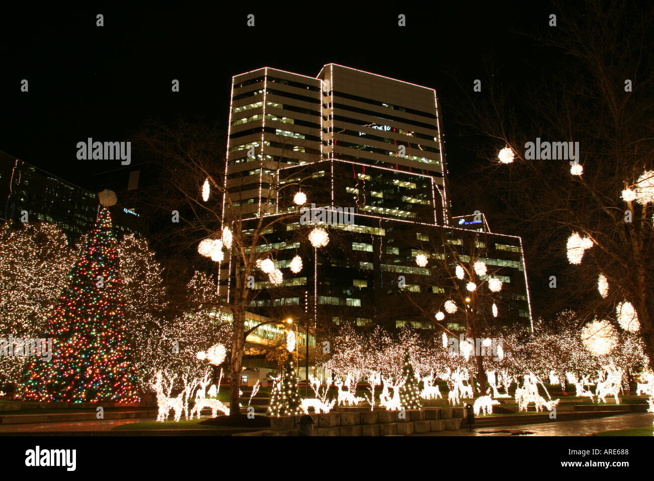 Richmond Virginia, James Center, centro, Grand Illumination, prodotti per l'illuminazione di Natale, esposizione centro, VA 121703 0014 Foto Stock