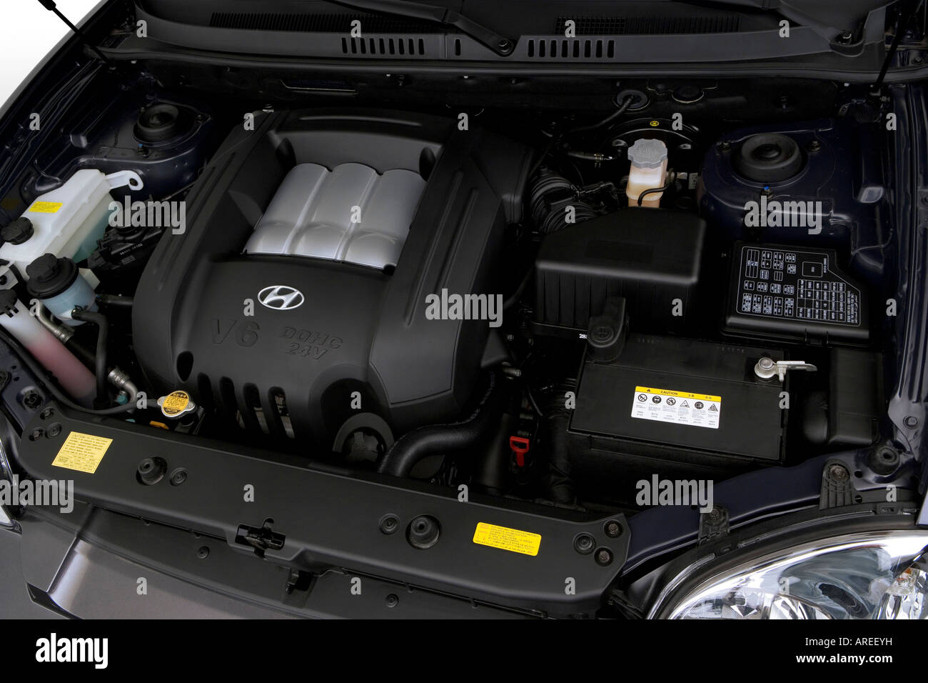 2005 Hyundai Santa Fe Gls 2.7 In Blu - Cruscotto, Consolle Cambio Di Marcia Visualizzare Foto Stock - Alamy
