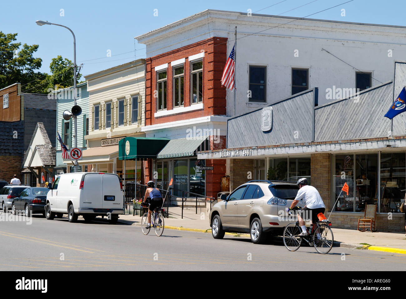 Downtown Beulah mi nel mezzo della stagione estiva Foto Stock