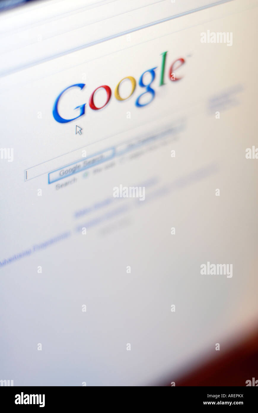 Il sito web di Google, il internets no.1 motore di ricerca. Google offre una varietà di servizi web. Foto Stock