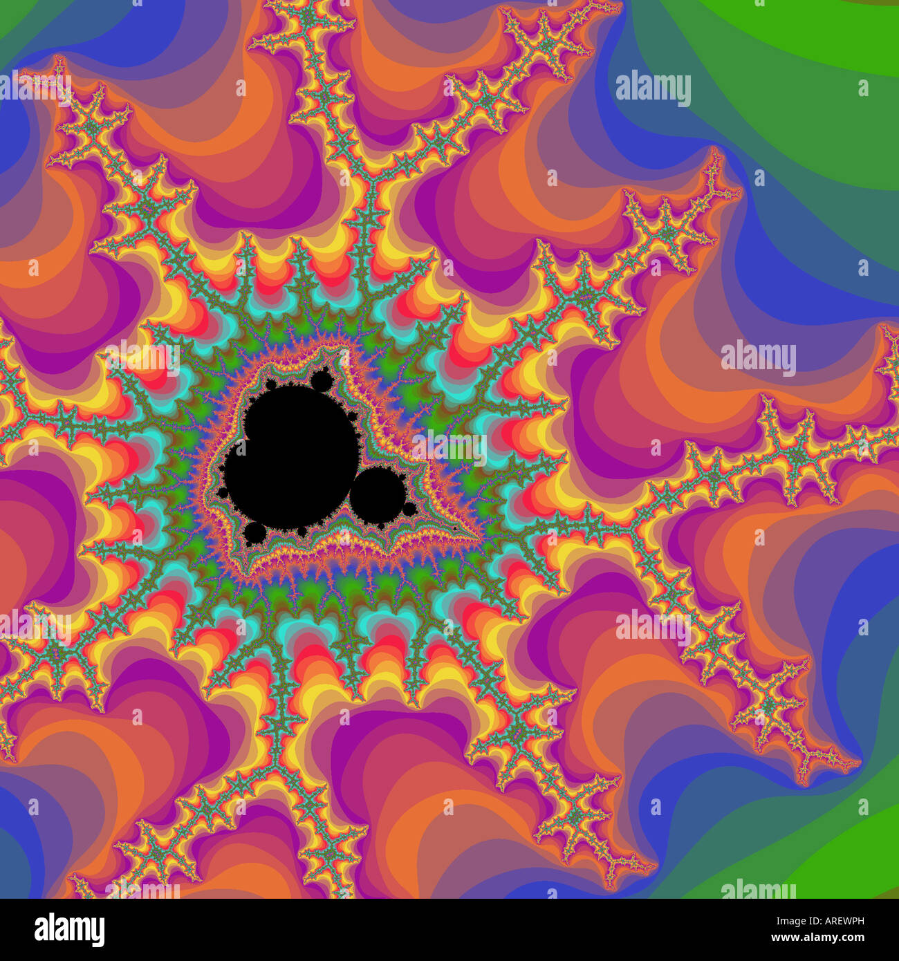 Generata da computer set di Mandelbrot fractal Foto Stock