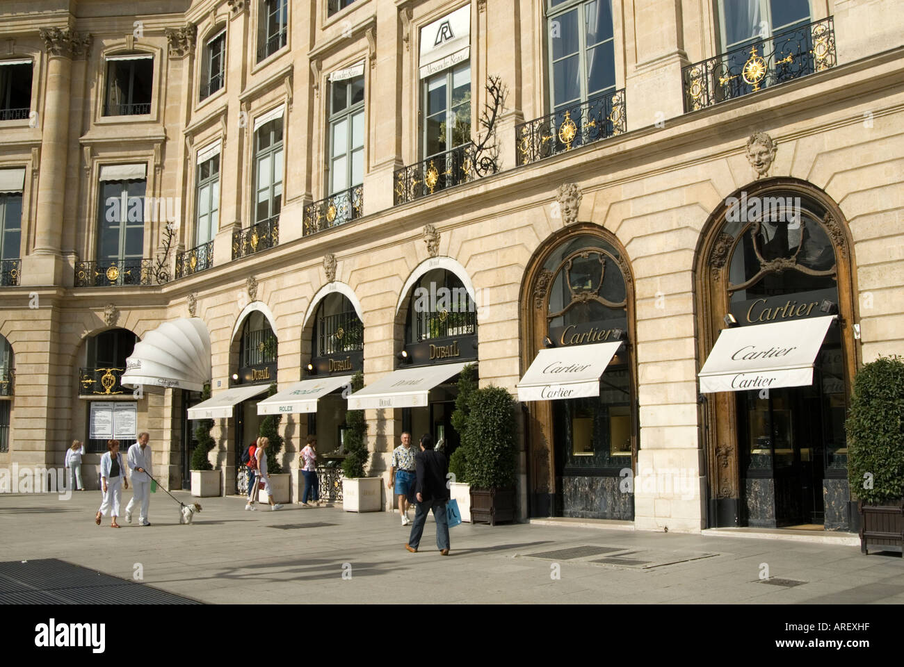 Negozi in Place Vendome, Parigi, Francia Foto Stock