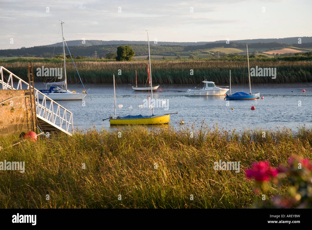 Yacht ormeggiati a Topsham Foto Stock