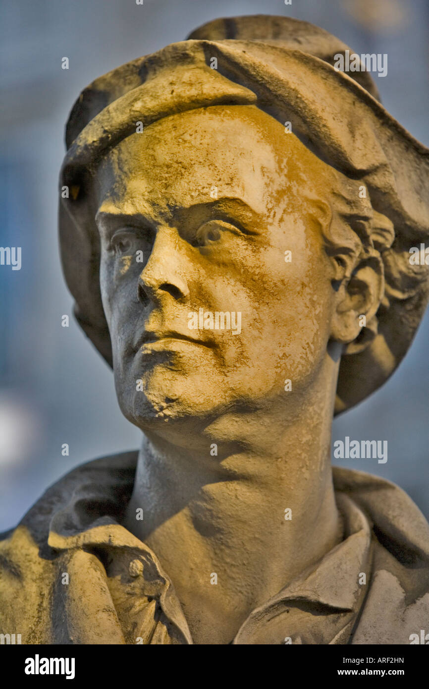 ['Hogarth' Busto statua] 'Leicester Square, London Inghilterra England Foto Stock