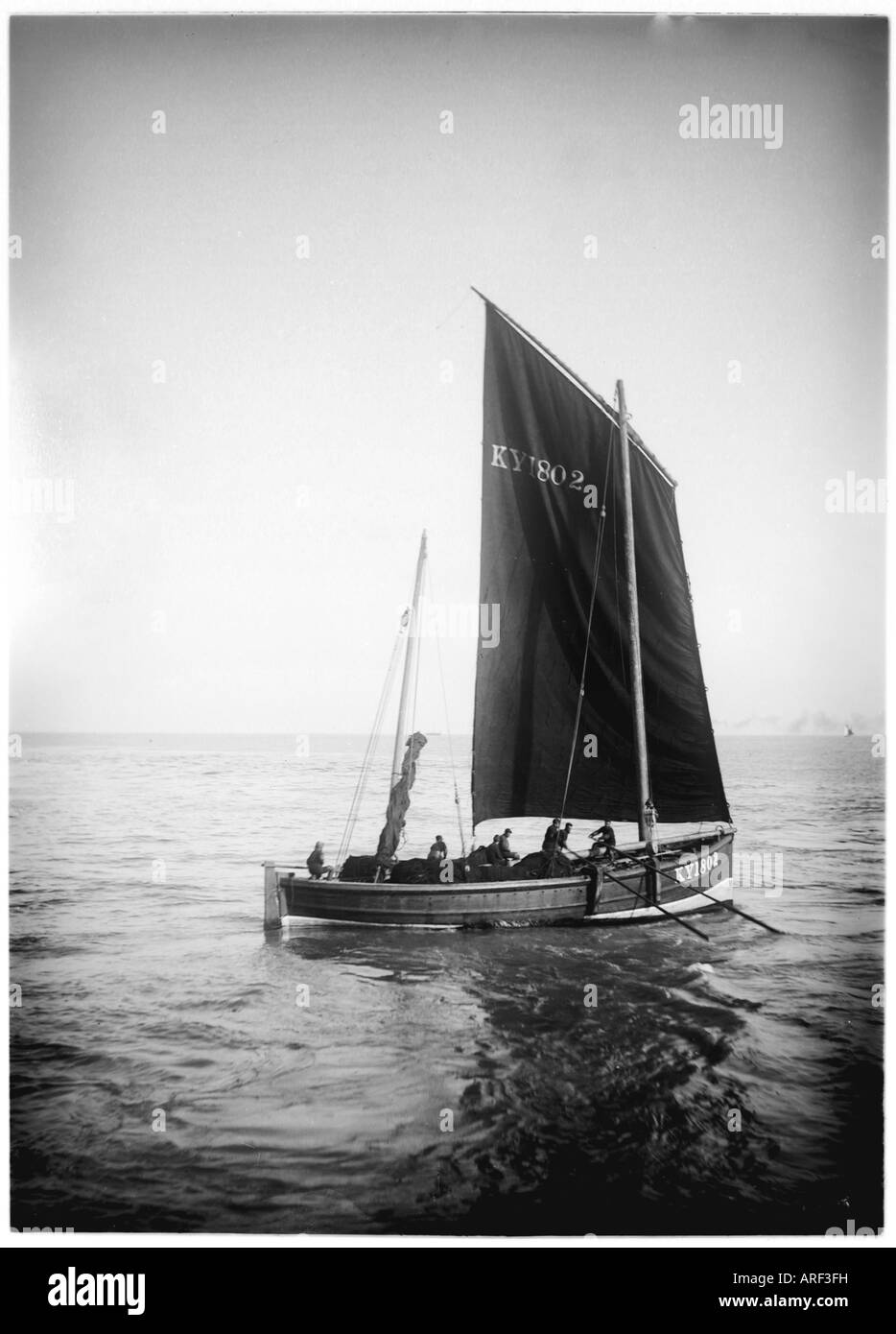 Siling barca su Norfolk Broads - c.1910 Foto Stock