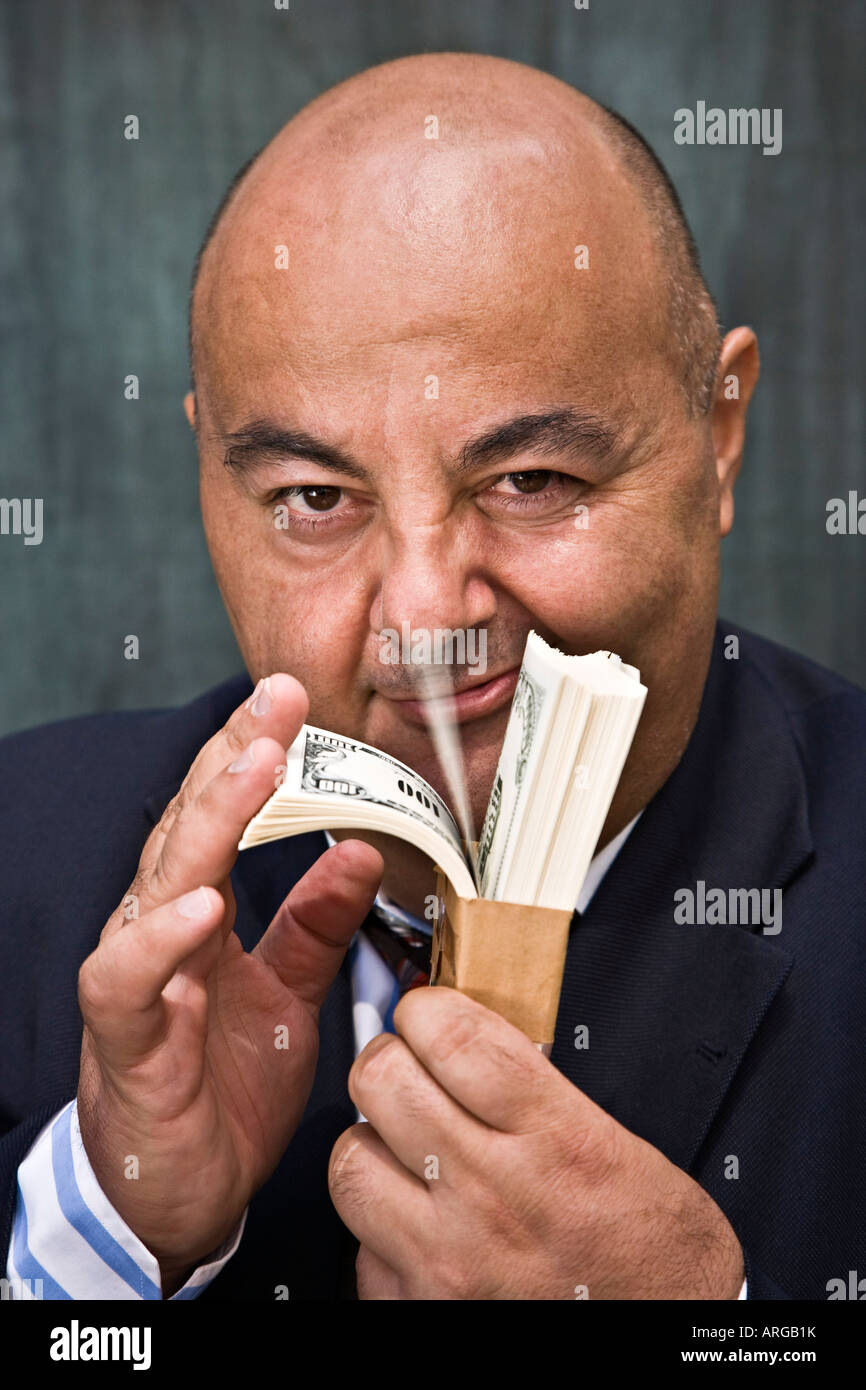 Ritratto di imprenditore con contanti Foto Stock