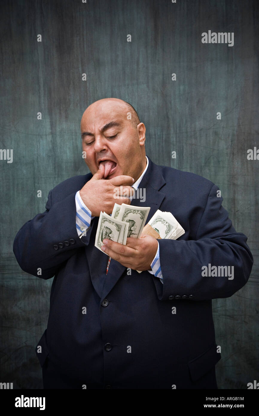 Ritratto di imprenditore con contanti Foto Stock