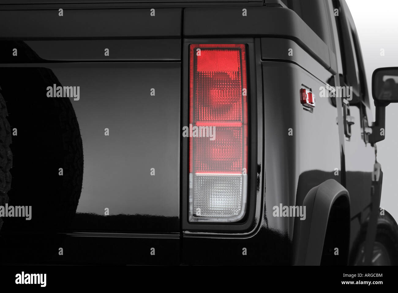 2007 Hummer H2 SUT in nero - Luce di coda Foto Stock