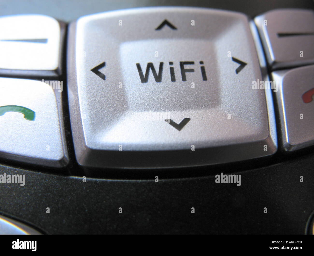 Wifi o pulsante Wifi su Internet telefono Foto Stock