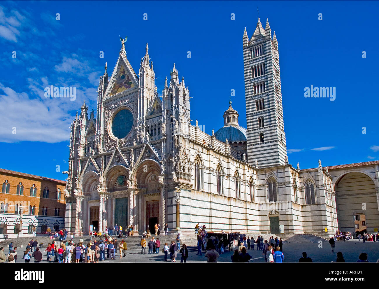 Italia Toscana Siena Duomo faccia ovest Foto Stock
