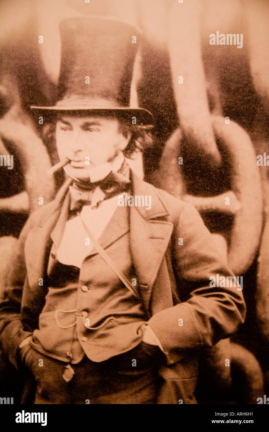 Fotografia di Isambard Kingdom Brunel famoso vittoriana inglese ingegnere e inventore al momento del lancio della Grande orientale nel 1857 Foto Stock