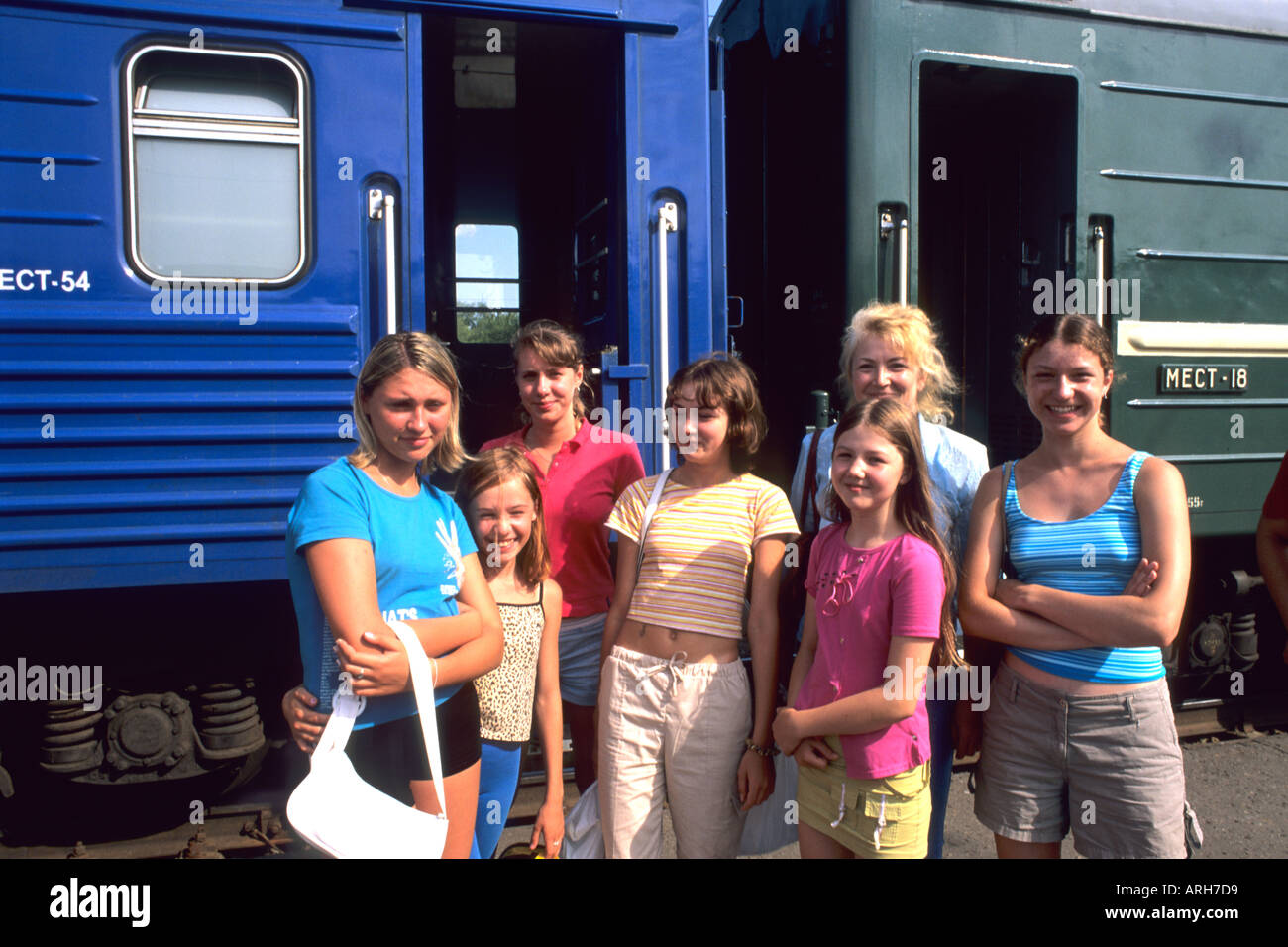 Famoso Trans Siberian Railroad turisti sul treno della Siberia Russia Foto Stock