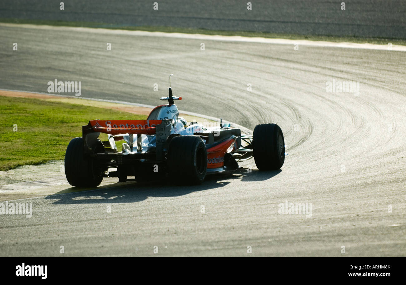 Formula 1 racecar velocità attraverso la curva Gen. 2008 Foto Stock