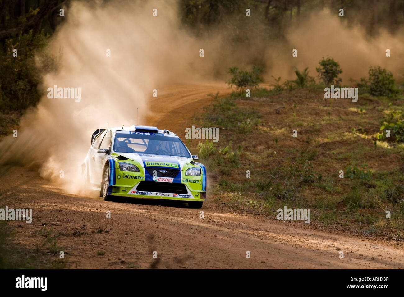 Ford Focus RS World Rally Car pilotato da Marcus Grönholm e Timo Rautiainen sul 2006 Rally Australia FIA WRC evento. Foto Stock