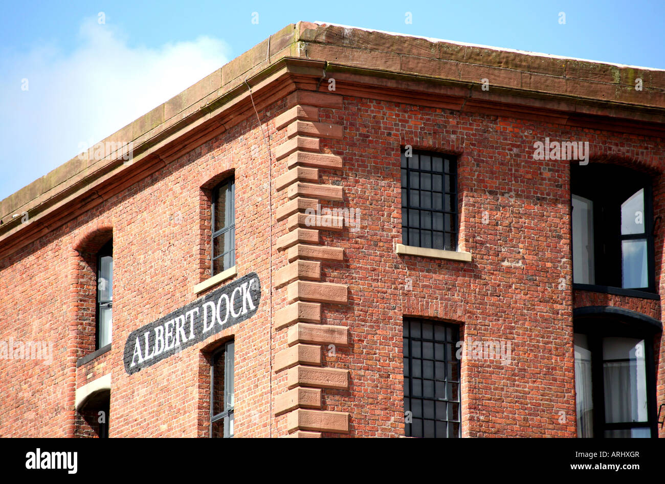 Close up di edificio in Albert Dock Liverpool Foto Stock