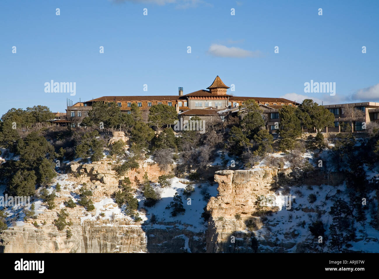 Parco Nazionale del Grand Canyon Arizona lo storico El Tovar Hotel sul bordo sud del Grand Canyon Foto Stock